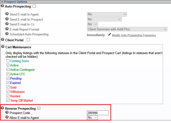 Set up Reverse Prospecting